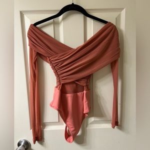 Pink Off the shoulder bodysuit